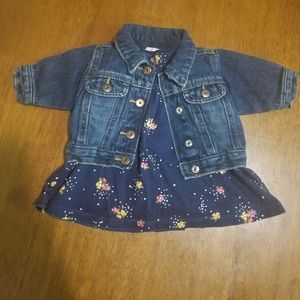0-3 mo. Old Navy Dress & Wrangler Jean Jacket